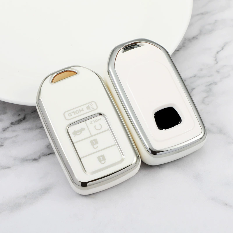 Чехол для ключей Honda подходит для Lingpai Accord Civic CRV Crown Road Haoying Binzhi Чехол для ключей ТПУ с серебряным краем