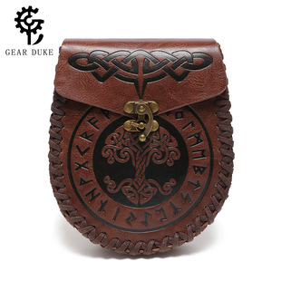 Cross-border TEMU Amazon Viking style medieval belt coin purse knight European and American vintage embossed waist bag