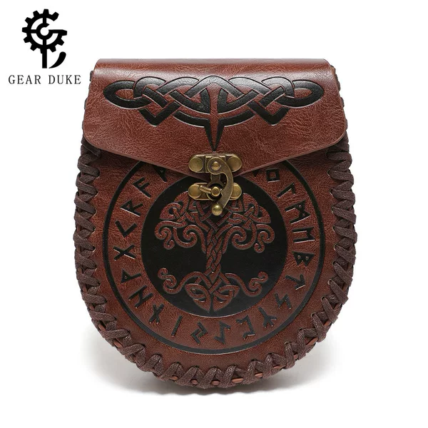Cross-border TEMU Amazon Viking style medieval belt coin purse knight European and American vintage embossed waist bag