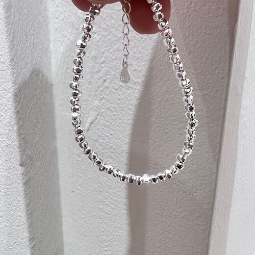 Minimalist design S925 pure silver fat triangle silver fragments bracelet, unisex trendy INS fashion jewelry