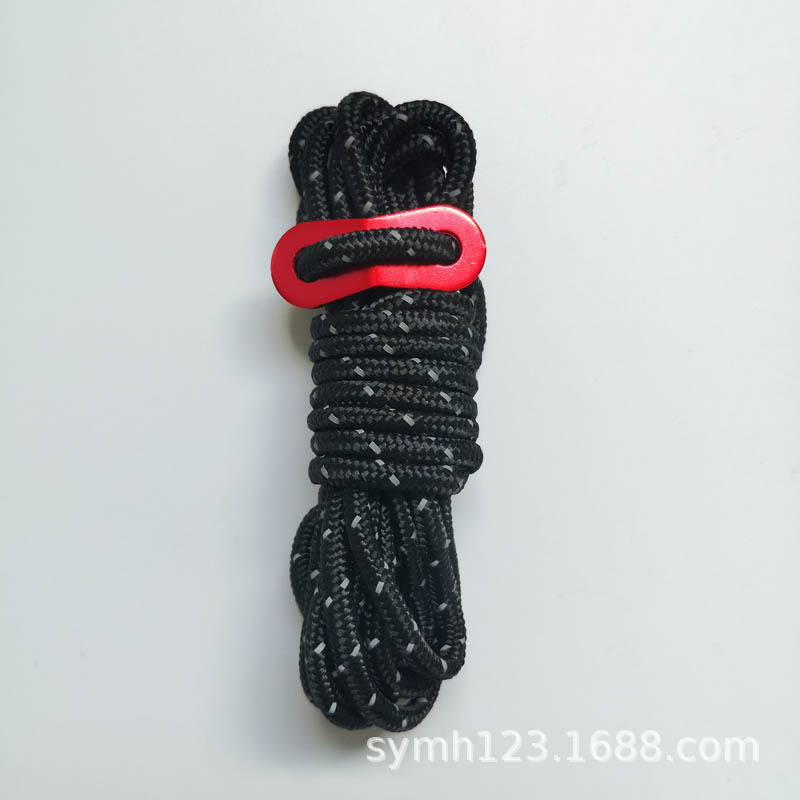 Suministro directo transfronterizo de cuerda de camping al aire libre carpa cuerda vinculante dosel cuerda a prueba de viento cuerda reflectante fija en stock fábrica al por mayor