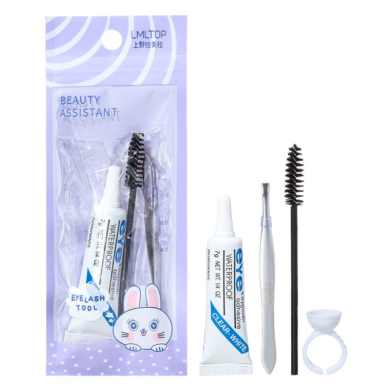 LMLTOP pestañas postizas Kit de cuatro piezas pestañas postizas que forma pegamento herramienta auxiliar SY023