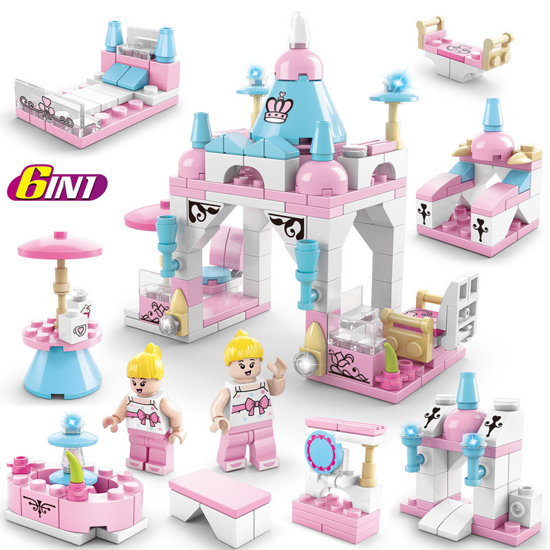 小颗粒警察消防工程街景DIY拼装玩具积木小包礼物兼容乐高LL8612