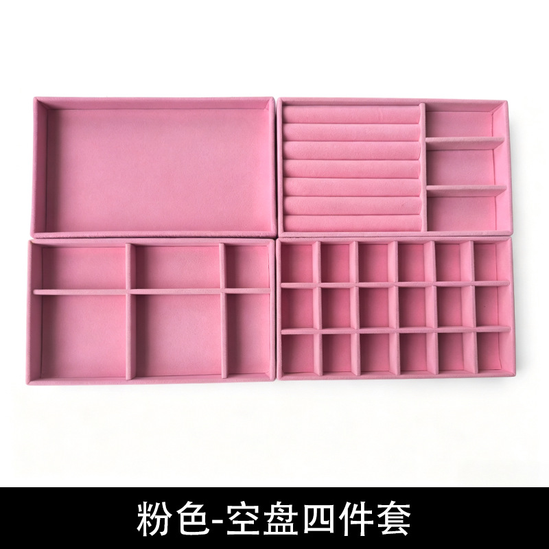 Juego de Cajas Organizadoras de Joyas Set de 4 piezas, Franela, para Escritorio