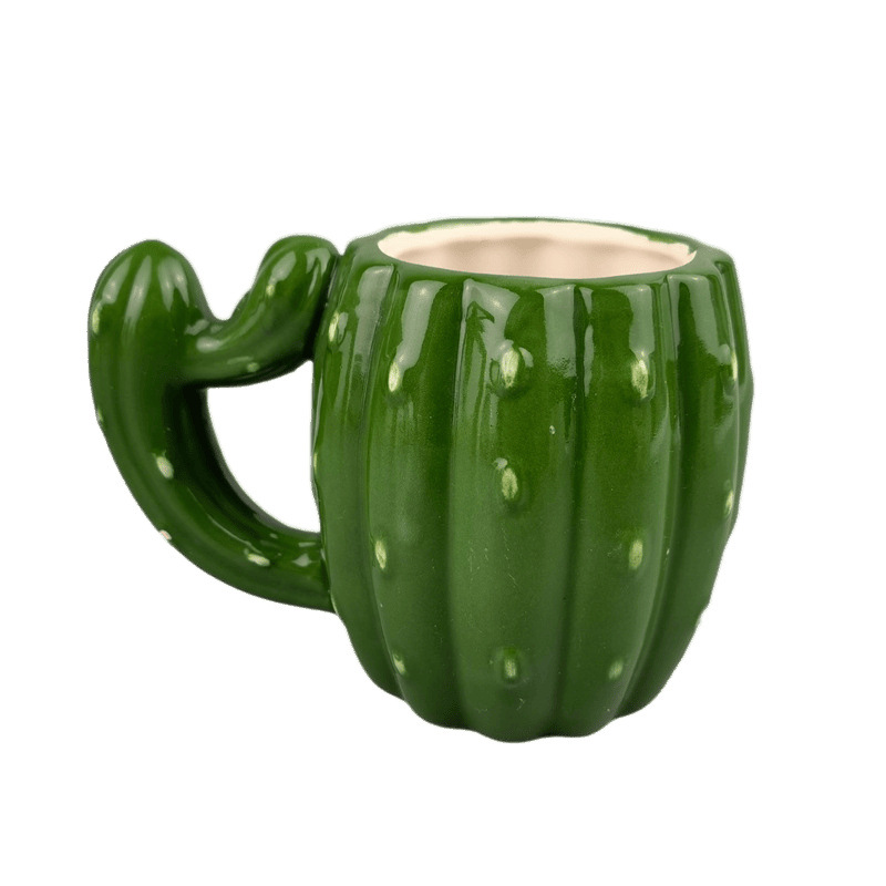 Taza de agua de cerámica de cactus creativa nórdica Taza de regalo de pareja Modelado de plantas Taza de publicidad 3D creativa
