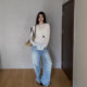 Jvv Guangzhou Thirteen Lines 2025 Summer New Hollow Knitted Sweater Thin Long Sleeve Sun Protection Top Women 00358