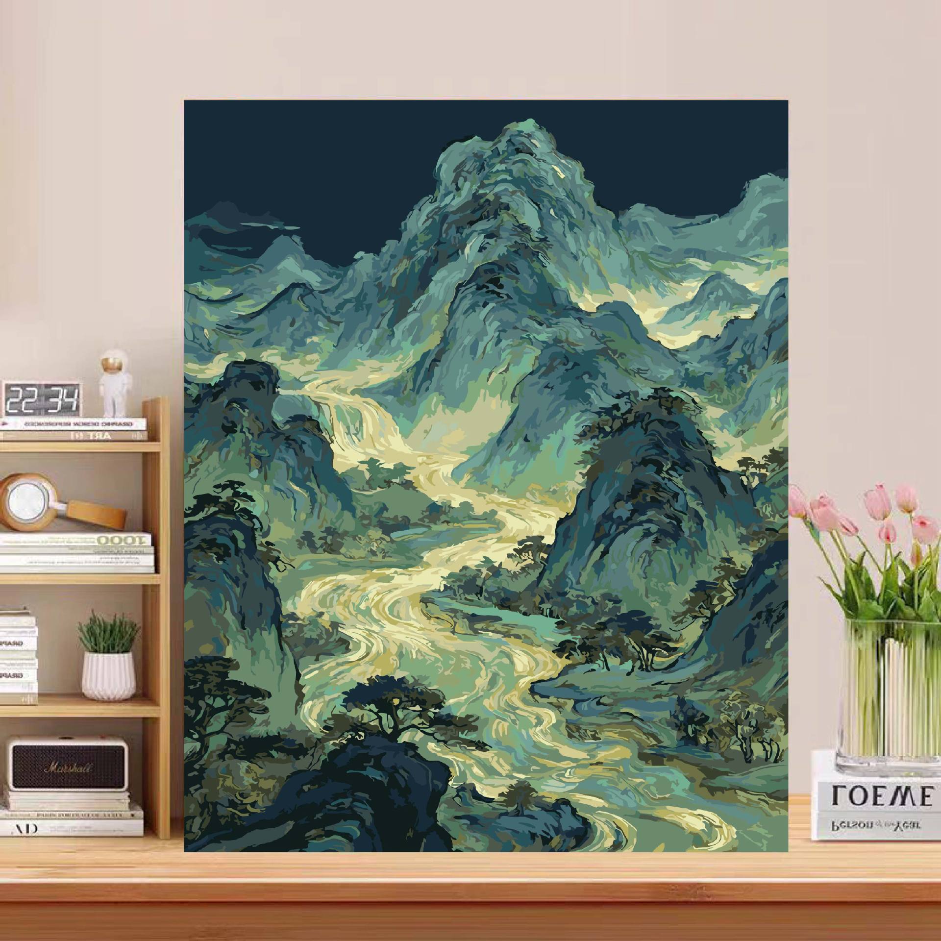 Miles de miles de paisajes antiguos pinturas al óleo digitales hechas a mano DIY relleno pintado acrílico decoración de aceite colgante regalo