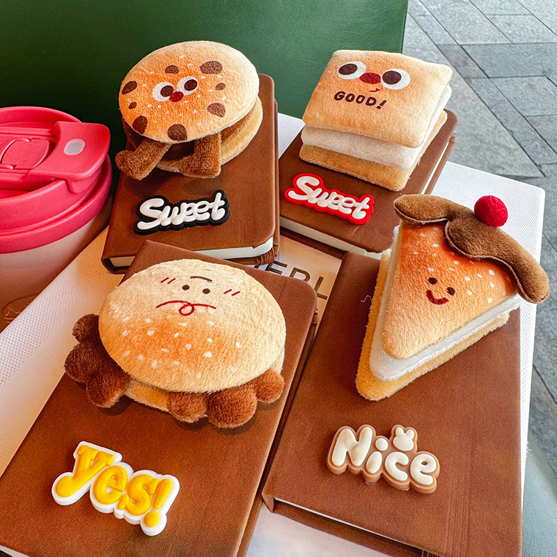 Creative and Fun Plush Food-Themed Pendant Notebook, Journal, Notepad, Small Notebook for Girls, Portable Notes