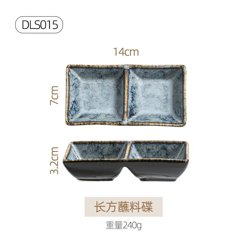 Ceramic tableware set, Japanese retro marble glaze, premium light-luxury design