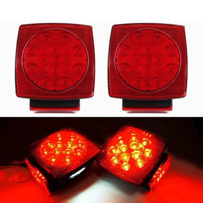Car Tail Light Square 12V Trailer Tail Light Suitable for Led Yacht Tail Light Modification Car Light Manufacturer Wholesale New Model (Tail light) - 12v
