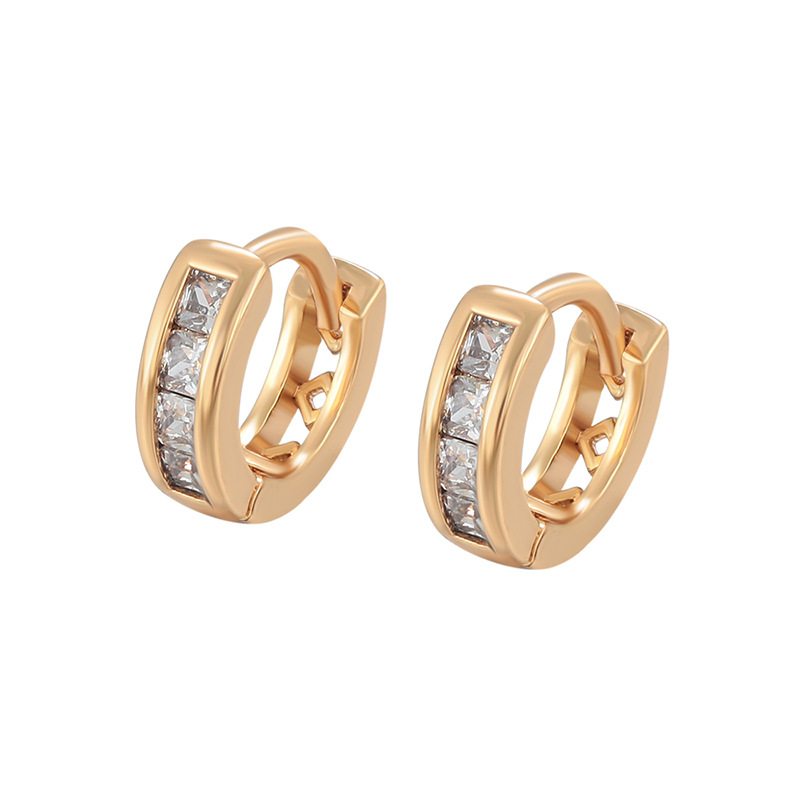 Joyería Xuping aretes de zircon artificial ruso pernos de moda europea y americana aretes de lujo ligero de alta calidad para mujeres