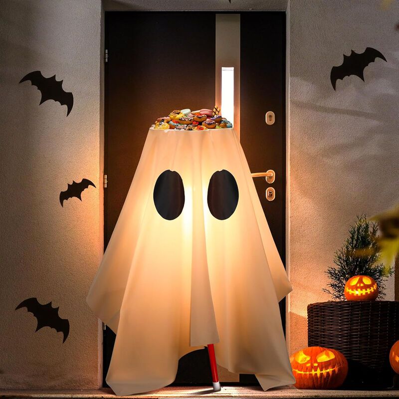 25 ハロウィンゴーストキャンディボウルスタンド照明大型魔女ゴーストポットトリックオアトリートキャンディ照明キャンディスタンドバケツ|undefined