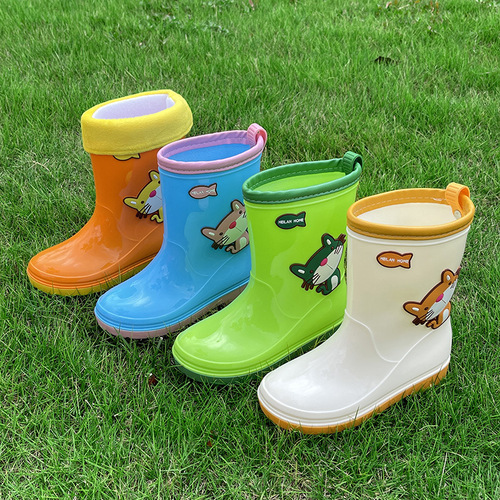 艾耀雨儿童雨鞋防滑环保学生防水鞋幼儿男女童中大童卡通雨靴保暖
