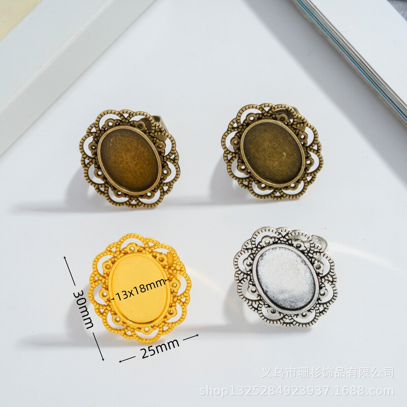 Alloy Ring Settings for Birthday Parties, DIY Alloy Jewelry Accessories, Birthday Gifts for Best Friends and Girlfriends