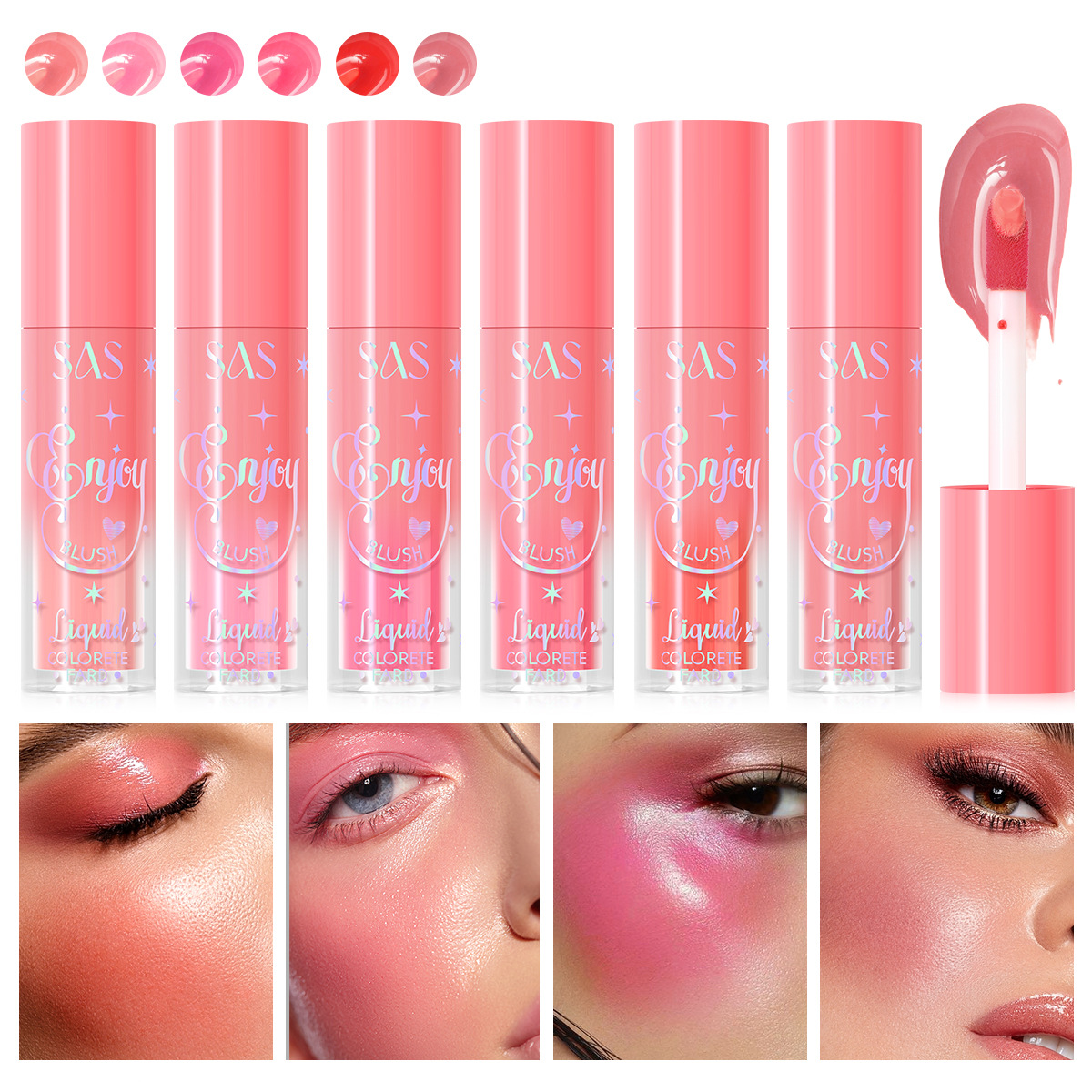 SAS transfronterizo especial maquillaje de belleza venta caliente desarrollo de color impermeable líquido natural blush SAC164