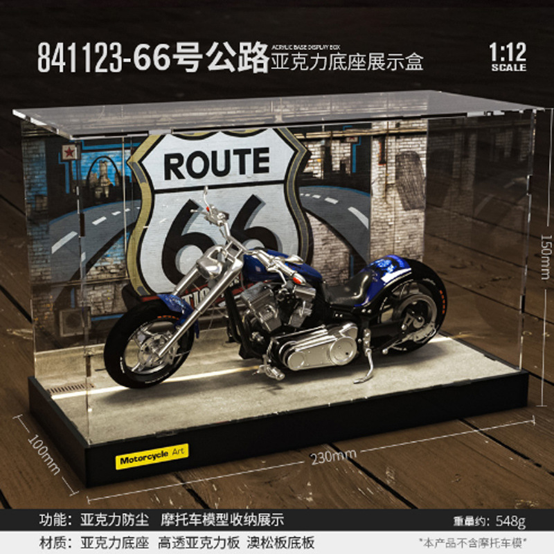 Caja de polvo de modelo de automóvil transfronterizo, modelo de motocicleta, colección transparente, espacio de estacionamiento, colección de garaje, decoración de modelo de automóvil