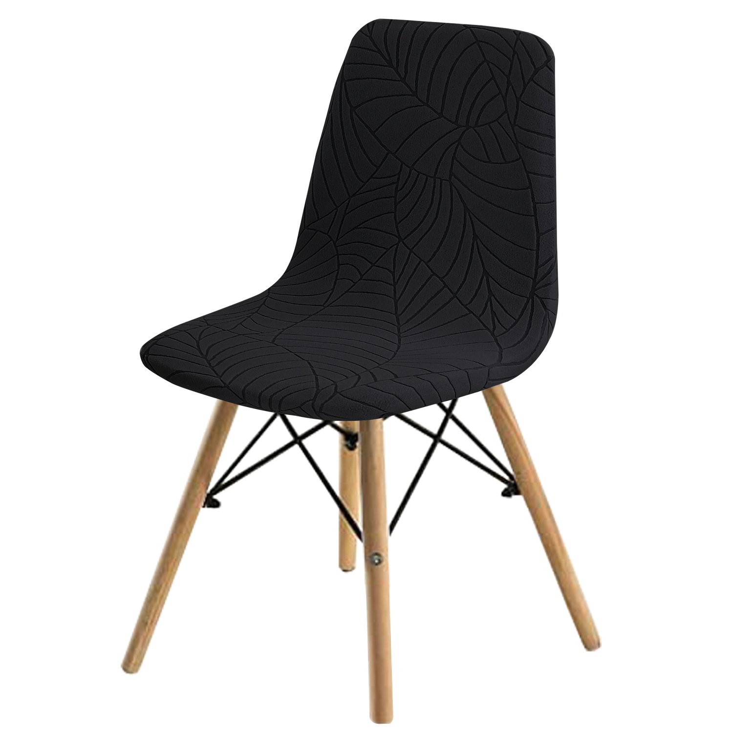 Amazon transfronterizo hoja jacquard Eames silla elástica cubierta nórdica moderna minimalista mesa de comedor silla cubierta
