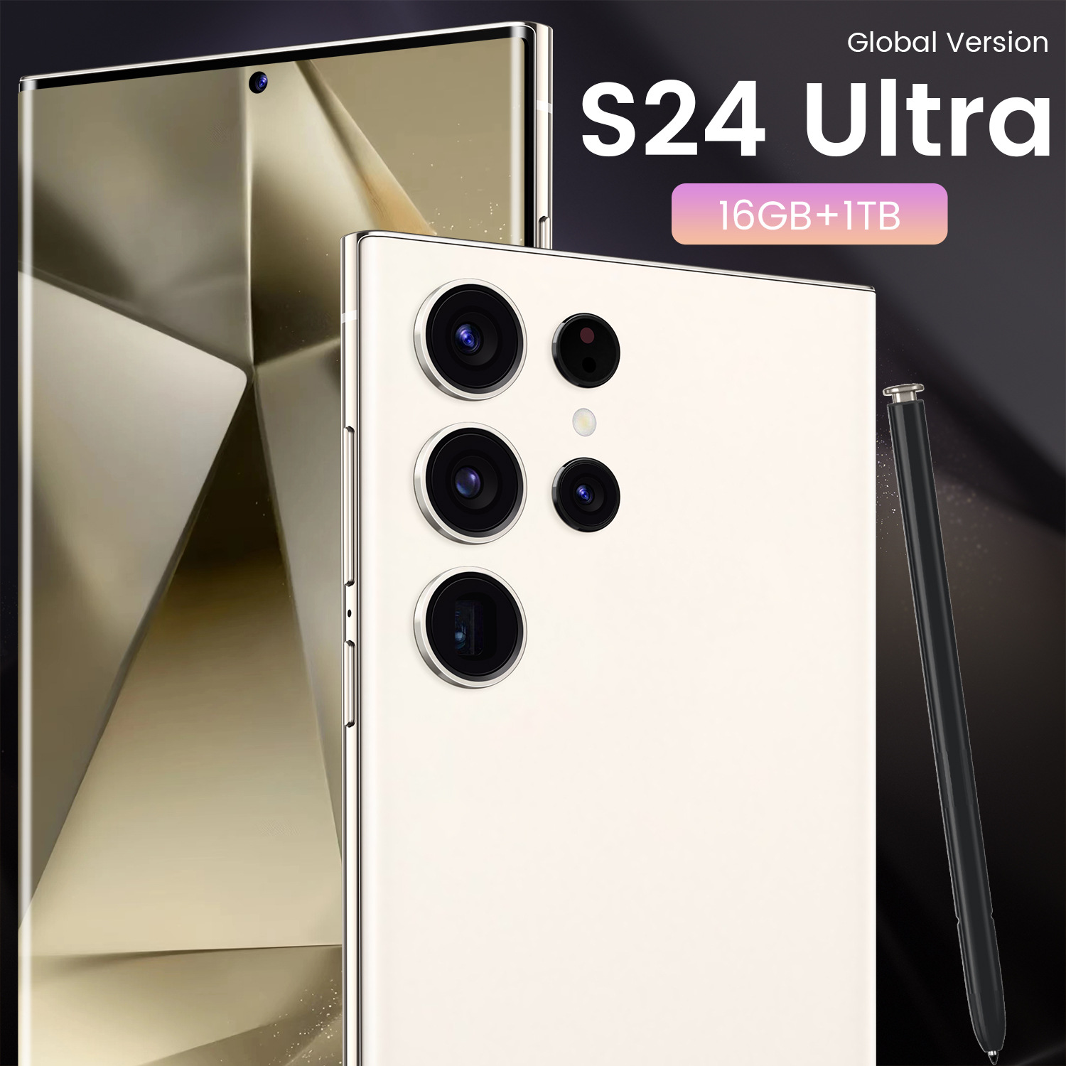 S24 Ultra跨境爆款3+64G 7.3英寸内置笔一体机外贸新款4G智能手机