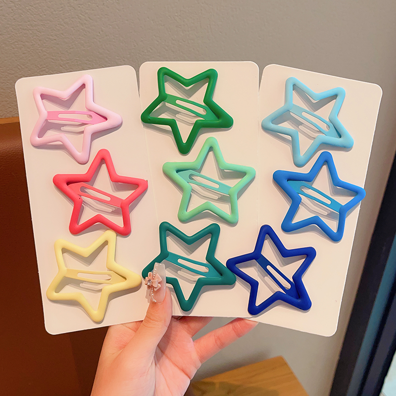 Caramelo de color estrella para niños pinzas de cabello chapa niñas lindas pinzas de cabello chapa niñas lindas caballo pequeño