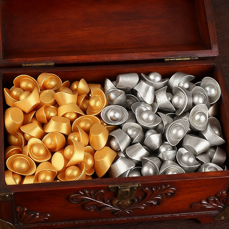 仿真迷你金元宝新年树脂饰品配件diy微景观银元宝摆件材料批发