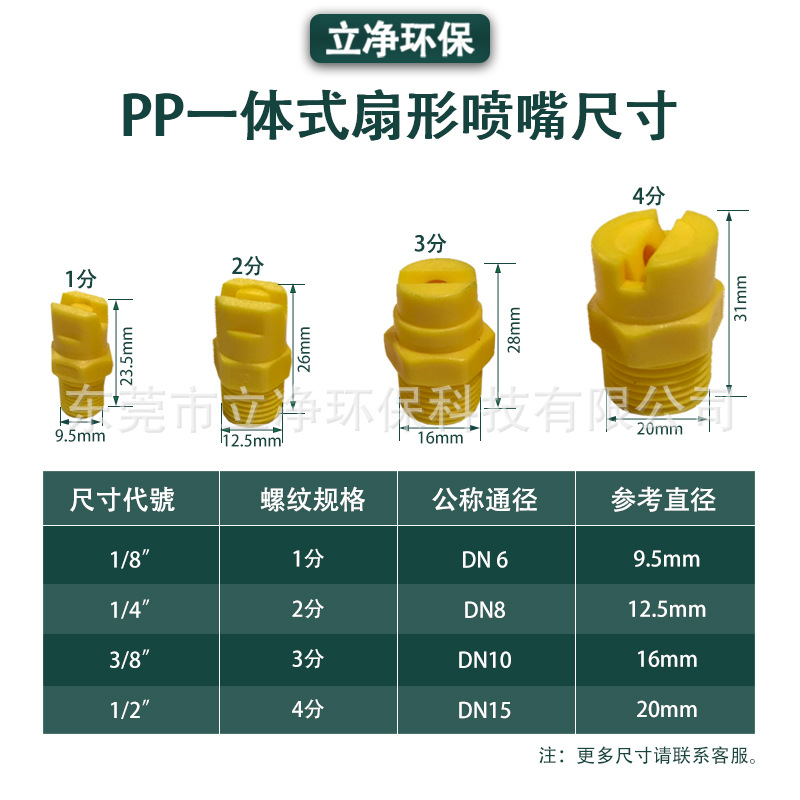 节能环保省水PP塑胶扇形喷头 耐酸碱耐腐蚀扁平喷嘴 一字型喷水头