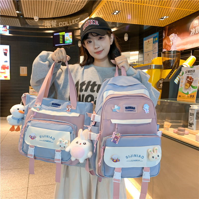 Schoolbag Female Burden Reduction Spine Protection Junior High School Girls Large Capacity Backpack Lightweight Primary School Students High School Students Middle School Students Backpack Schoolbag Female Burden Reduction Spine Protection Junior High School Girls Large Capacity Backpack Lightweight Primary School Students High School Students Middle School Students Backpack