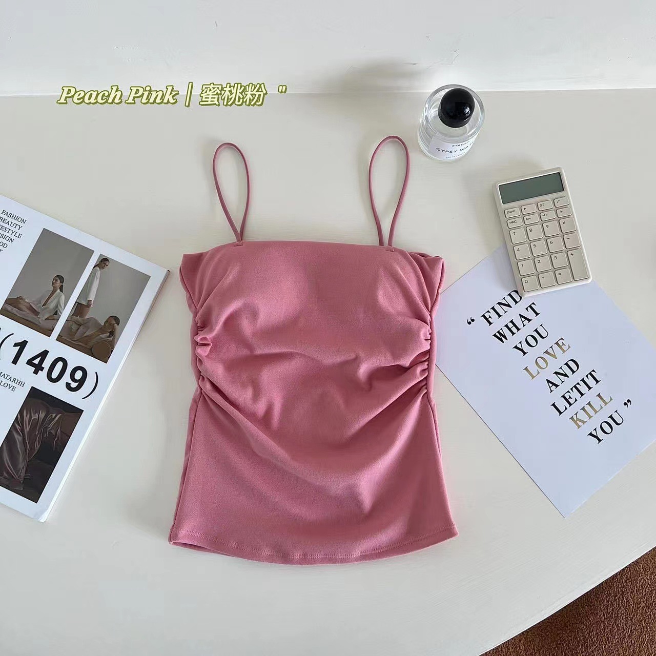 Estilo coreano Otoño e Invierno cálido color sólido cepillado camisola plisada viento puro cinturón pecho pad Slim bottoming camisa superior para las mujeres image 9