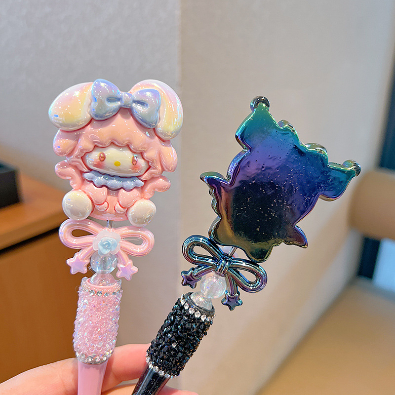 Kolomi bolígrafo giratorio dibujos animados para niños bolígrafo de papelería bolígrafo para estudiantes especial para niñas preguntas de prueba bolígrafo neutro