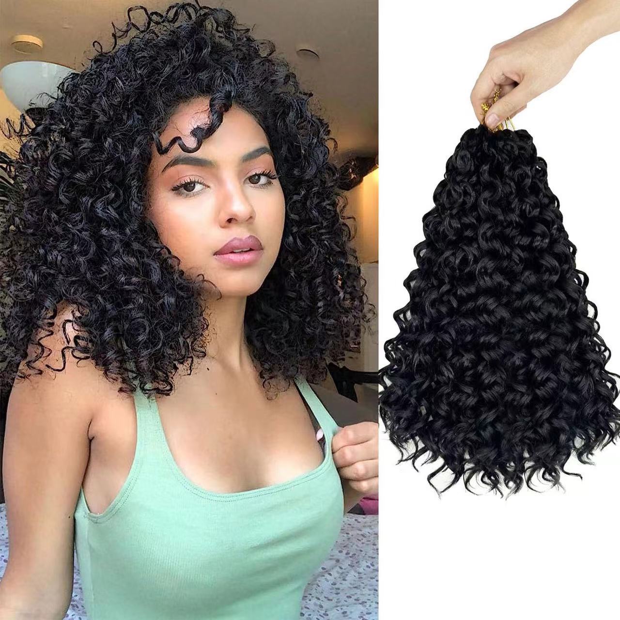 Cabello de ganchillo de fibra química Xuchang GOGO Curl Crochet Hair Peluca europea y americana Deep Wave Spot