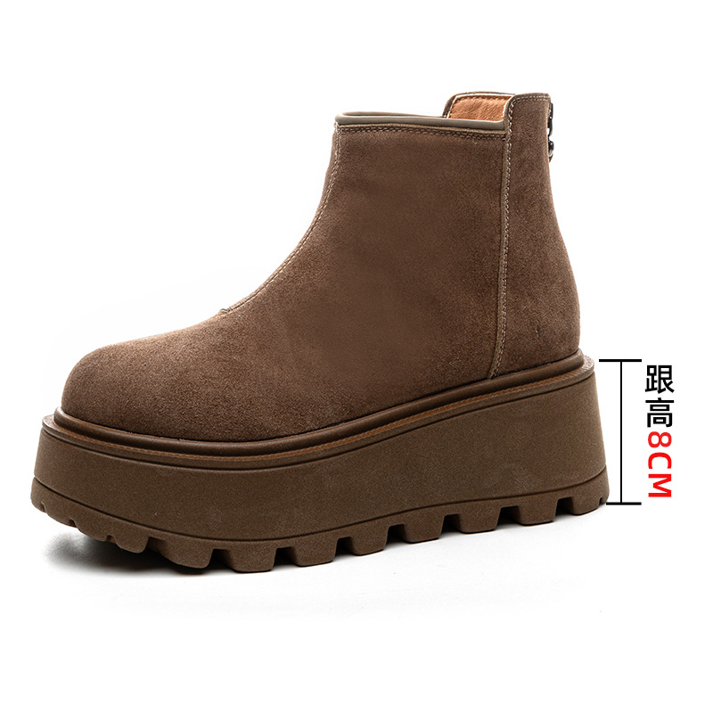Botas de neve plataforma mulher em camurça antiderrapante_voghion.com