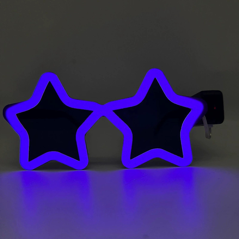 Led gafas luminosas estrellas de fiesta bar bungee festival de música props de animación pentagonal rescate cool