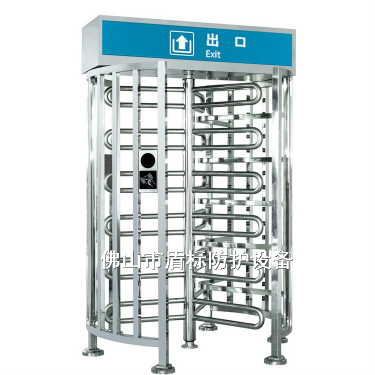 电控不锈钢全高旋转十字转闸 人脸识别刷卡进出口门禁考勤滚匝机
