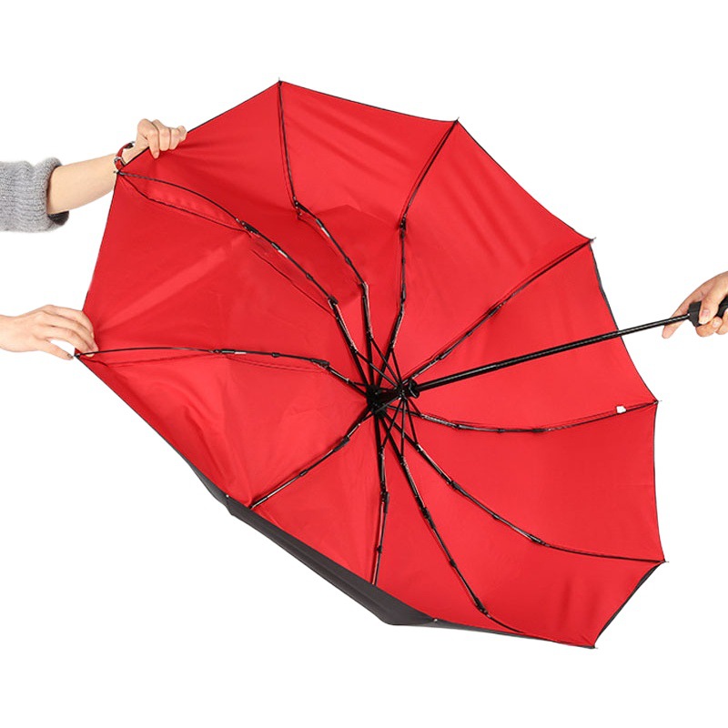 Cross-border caliente de doble capa automática paraguas de 10 huesos a prueba de viento protección solar lluvia doble uso hombres y mujeres de negocios paraguas plegable