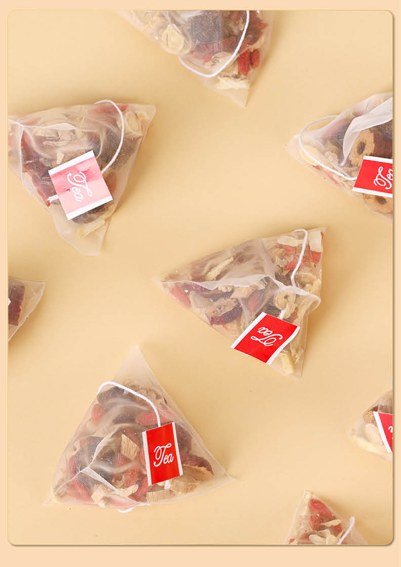 Shen Qi Hong Jiang Ginger Jujube Tea 20 Pyramid Bags Astragalus Codonopsis Goji Wellness Tea 200g in use