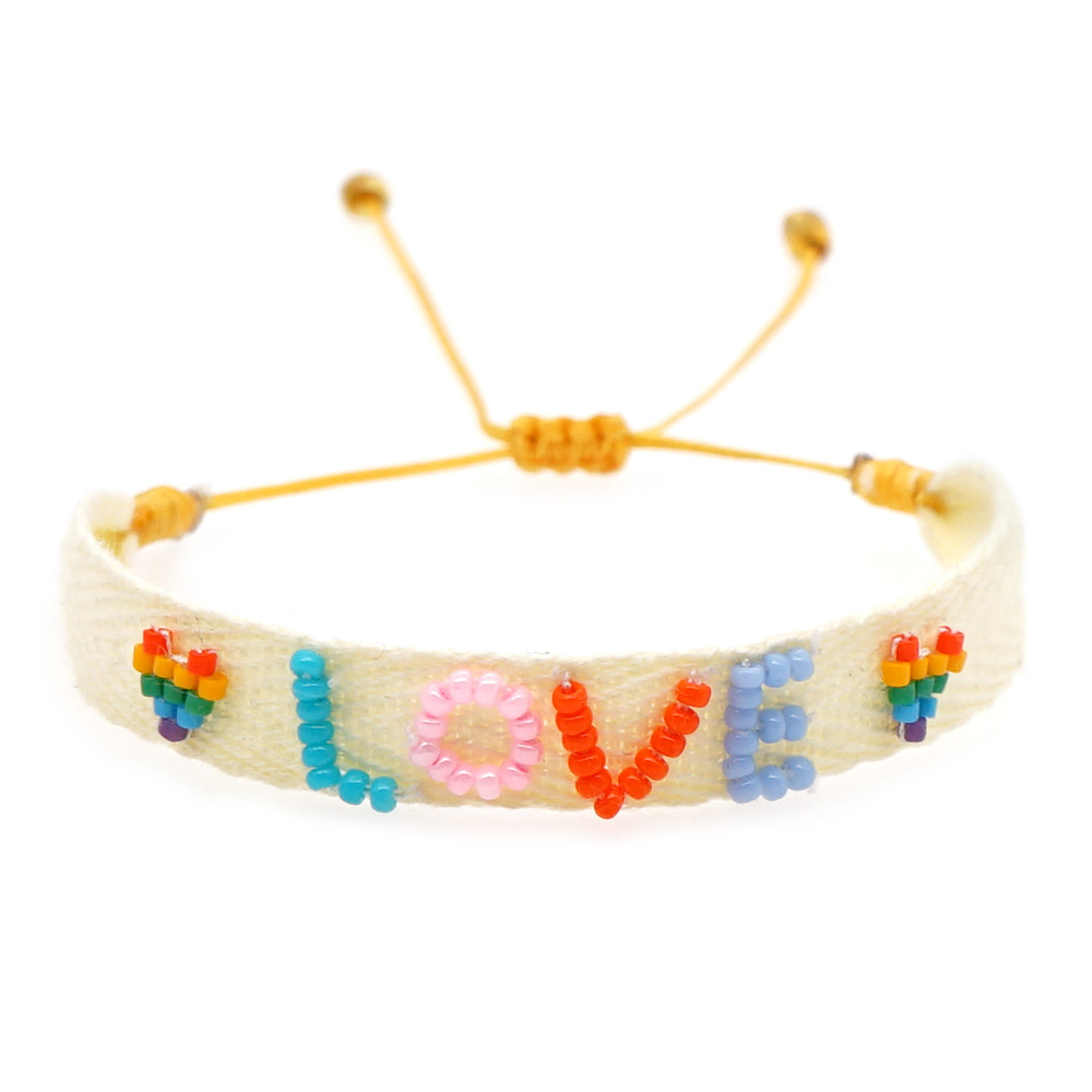 Bohemian Style Simple Rainbow Ribbon Beaded Woven Stacking Small Bracelet display picture 11