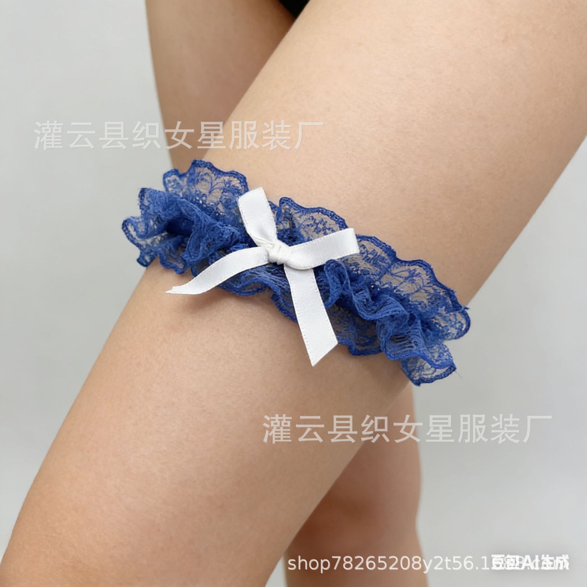 Japanese-Style Lace Bow Thigh Ring for Bridal Wedding Accessories — detail image 18
