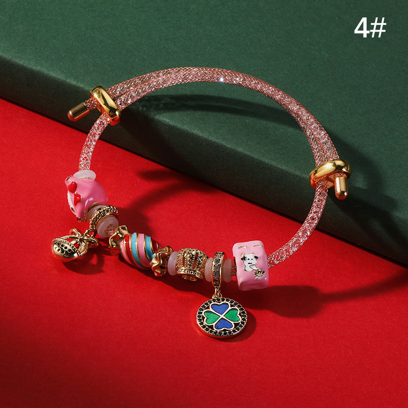 Fashion Cartoon Copper Enamel Inlay Zircon Bracelets 1 Piece