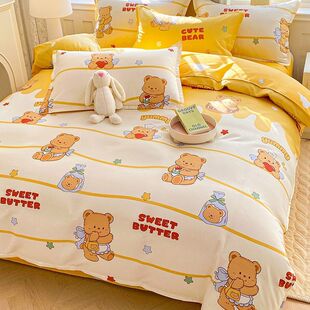 Class A cotton children's quilt cover single single 120x 150x 200 boys and girls cotton quilt cover single four-piece set