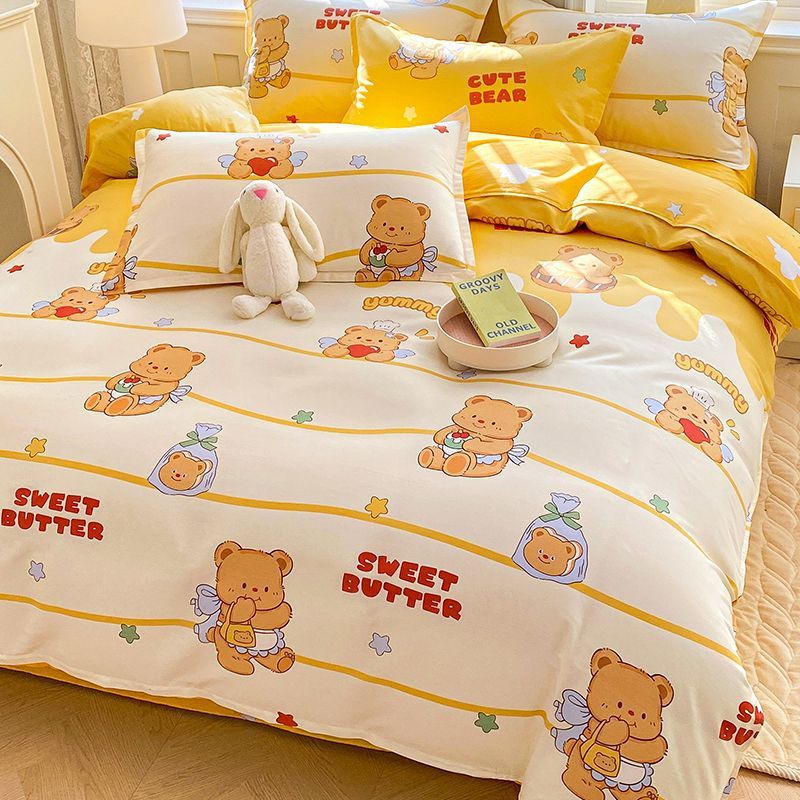 Una funda de edredón de algodón para niños de una sola pieza individual 120x150x200 para niños y niñas funda de edredón de algodón juego de cuatro piezas