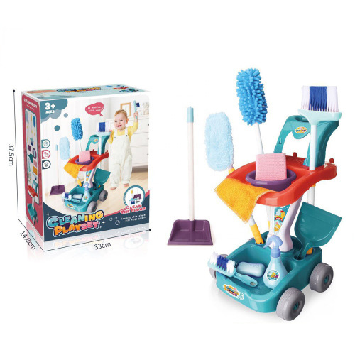 Cross-border Bestselling Dollhouse Cleaning Toy Set Children's Simulation Broom and Mop Tools for Cleaning and Housework