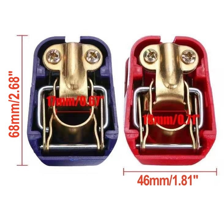 Battery disconnect terminal with power-off protection, quick-release battery clamp, pure copper battery terminal
