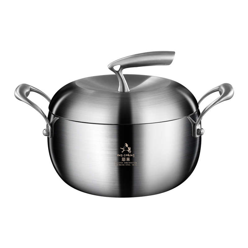 Acero inoxidable 316 olla de sopa de manzana gachas cocina fideos pequeña olla caliente hogar gas Cocina de Inducción universal profundización vapor alto