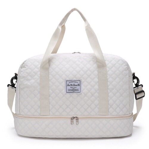 Fitness bag, rhombus plaid dry and wet separation, sports bag, handbag, large-capacity fitness bag, casual, waiting for labor bag, female