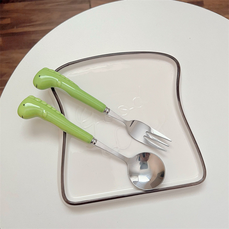 녹색 공룡 숟가락