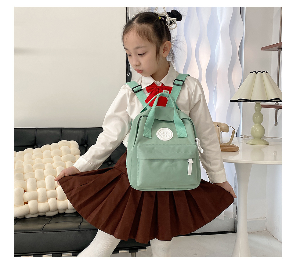 跨境潮流亲子背包2024春季新款纯色儿童双肩包学生书包Backpack-阿里巴巴