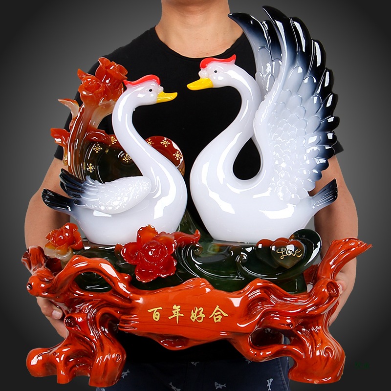 大号好合天鹅摆件结婚礼物客厅新房摆设送闺蜜朋友新婚庆礼品