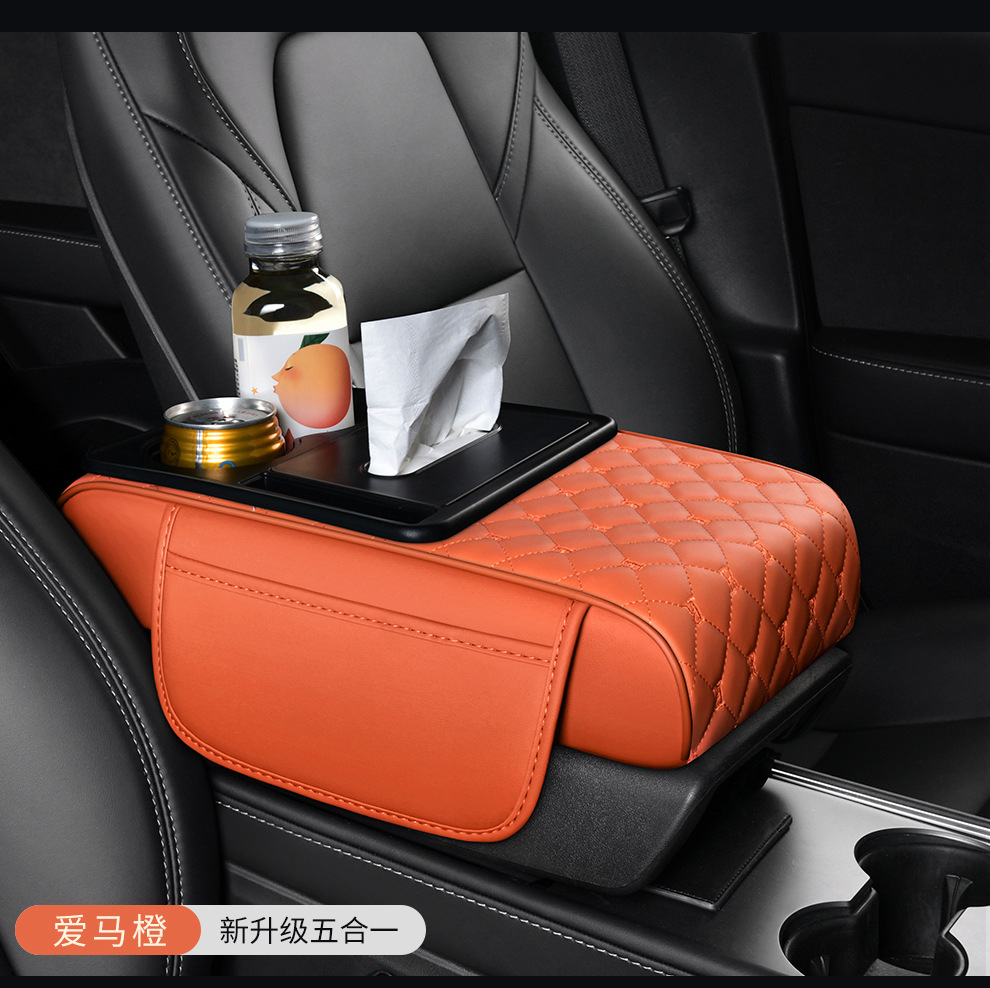 Customized Multifunctional Five-In-One Universal Car Armrest Box Pad Booster Pad Car Water Cup Holder Car Central Paper Towel