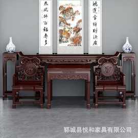 老榆木中堂六件套实木长条供桌古典中式堂屋家具农村佛台翘头桌