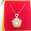 Gold-plated organic pendant from pearl, wholesale, golden color