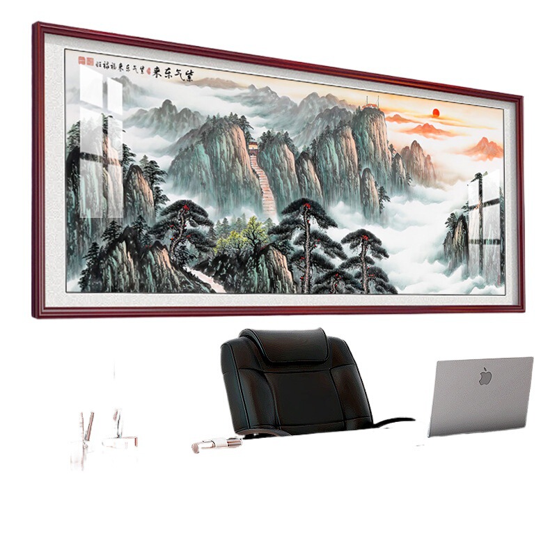 Ziqidonglai 背中に頼りにできるオフィス装飾絵画リビングルームの背景壁掛け絵画風景画装飾書道と絵画|undefined